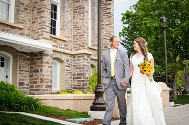 finding a photographer - wedding couple walking